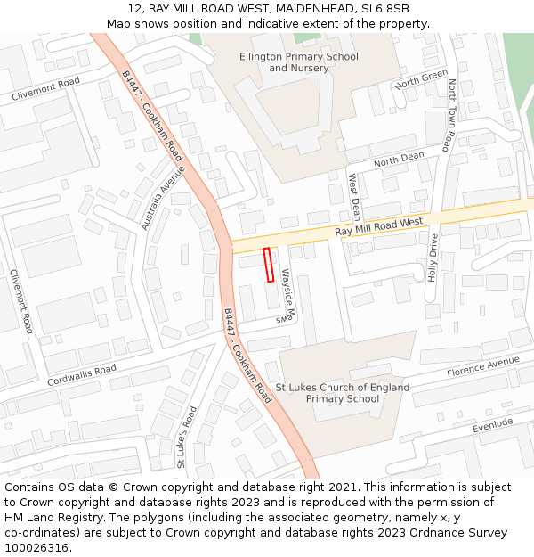 12, RAY MILL ROAD WEST, MAIDENHEAD, SL6 8SB: Location map and indicative extent of plot