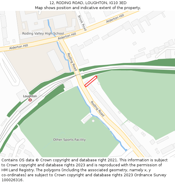 12, RODING ROAD, LOUGHTON, IG10 3ED: Location map and indicative extent of plot