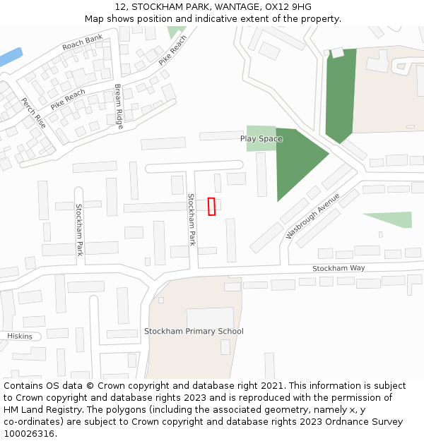 12, STOCKHAM PARK, WANTAGE, OX12 9HG: Location map and indicative extent of plot