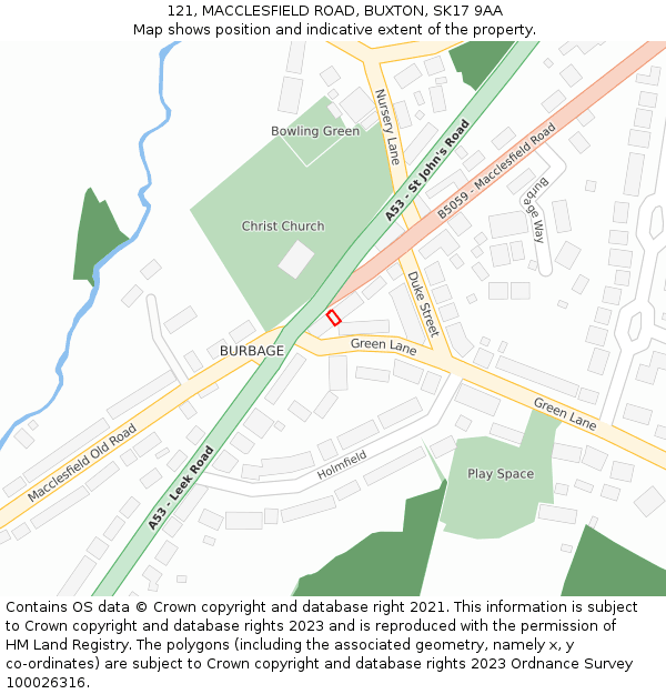 121, MACCLESFIELD ROAD, BUXTON, SK17 9AA: Location map and indicative extent of plot