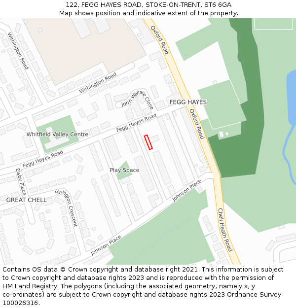 122, FEGG HAYES ROAD, STOKE-ON-TRENT, ST6 6GA: Location map and indicative extent of plot