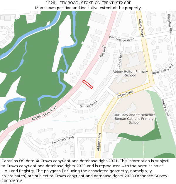 1226, LEEK ROAD, STOKE-ON-TRENT, ST2 8BP: Location map and indicative extent of plot