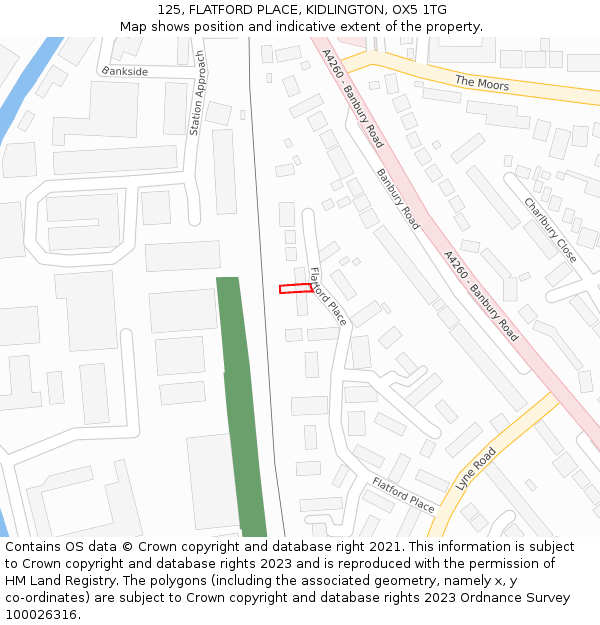 125, FLATFORD PLACE, KIDLINGTON, OX5 1TG: Location map and indicative extent of plot