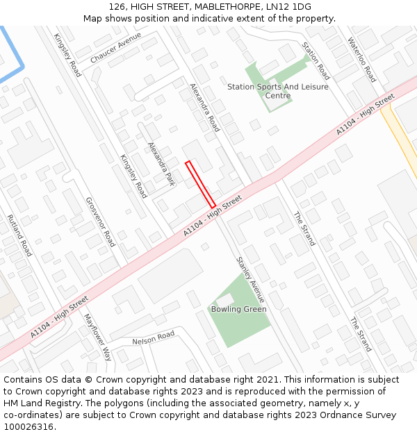 126, HIGH STREET, MABLETHORPE, LN12 1DG: Location map and indicative extent of plot