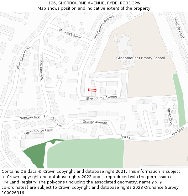126, SHERBOURNE AVENUE, RYDE, PO33 3PW: Location map and indicative extent of plot