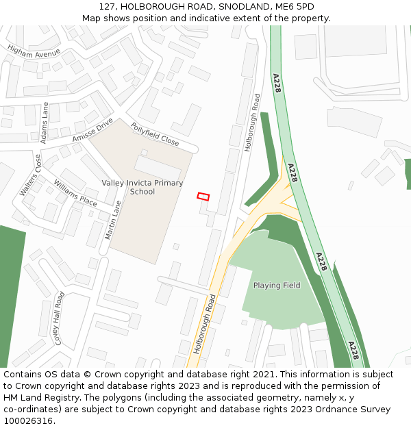127, HOLBOROUGH ROAD, SNODLAND, ME6 5PD: Location map and indicative extent of plot