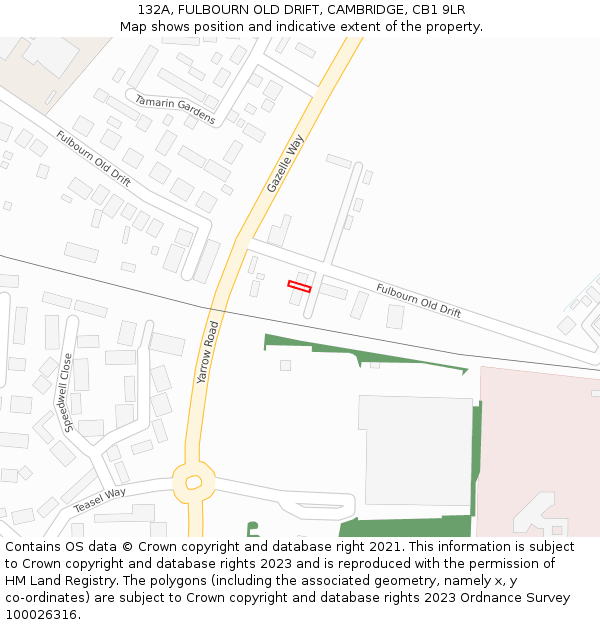 132A, FULBOURN OLD DRIFT, CAMBRIDGE, CB1 9LR: Location map and indicative extent of plot