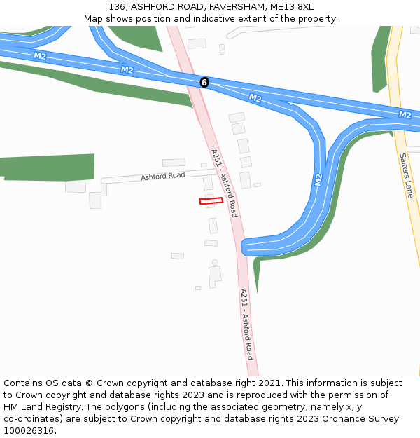 136, ASHFORD ROAD, FAVERSHAM, ME13 8XL: Location map and indicative extent of plot