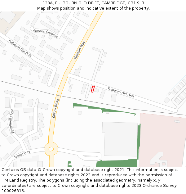 138A, FULBOURN OLD DRIFT, CAMBRIDGE, CB1 9LR: Location map and indicative extent of plot