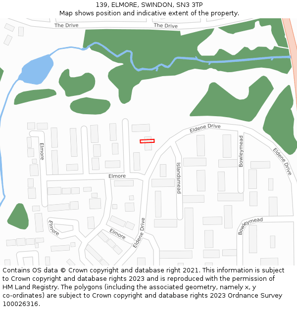 139, ELMORE, SWINDON, SN3 3TP: Location map and indicative extent of plot