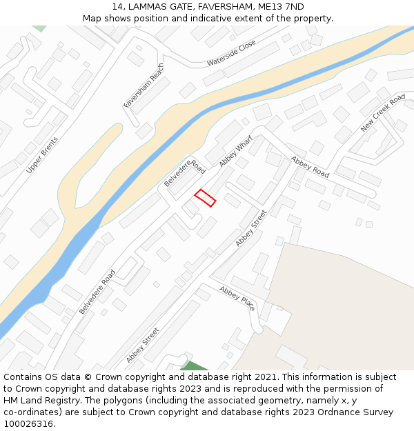 14, LAMMAS GATE, FAVERSHAM, ME13 7ND: Location map and indicative extent of plot