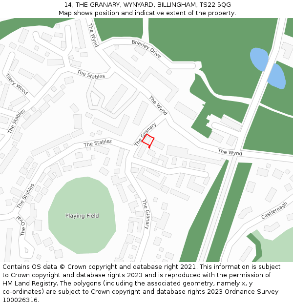 14, THE GRANARY, WYNYARD, BILLINGHAM, TS22 5QG: Location map and indicative extent of plot