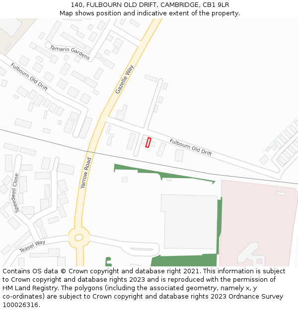 140, FULBOURN OLD DRIFT, CAMBRIDGE, CB1 9LR: Location map and indicative extent of plot