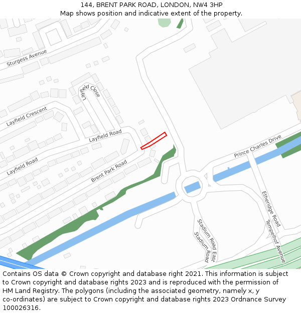 144, BRENT PARK ROAD, LONDON, NW4 3HP: Location map and indicative extent of plot