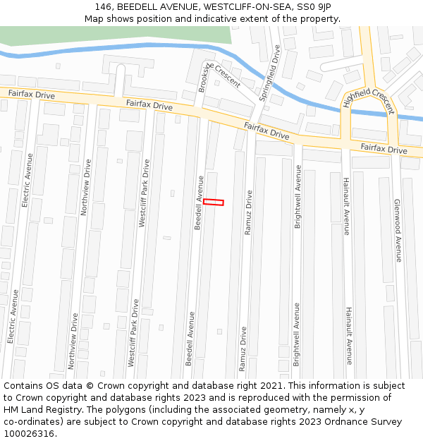 146, BEEDELL AVENUE, WESTCLIFF-ON-SEA, SS0 9JP: Location map and indicative extent of plot