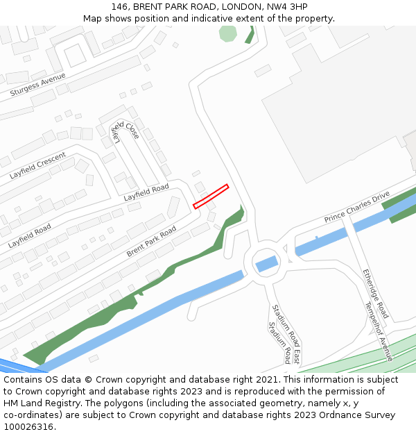 146, BRENT PARK ROAD, LONDON, NW4 3HP: Location map and indicative extent of plot
