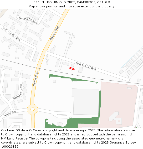 146, FULBOURN OLD DRIFT, CAMBRIDGE, CB1 9LR: Location map and indicative extent of plot