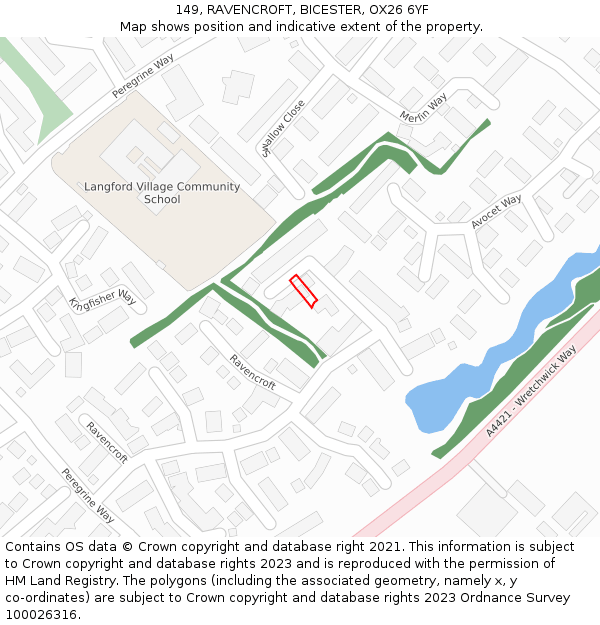 149, RAVENCROFT, BICESTER, OX26 6YF: Location map and indicative extent of plot