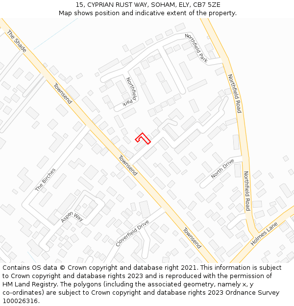 15, CYPRIAN RUST WAY, SOHAM, ELY, CB7 5ZE: Location map and indicative extent of plot