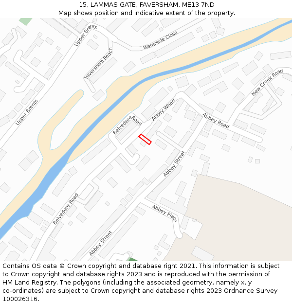 15, LAMMAS GATE, FAVERSHAM, ME13 7ND: Location map and indicative extent of plot