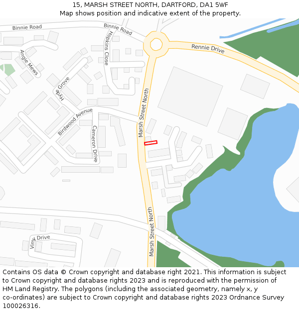 15, MARSH STREET NORTH, DARTFORD, DA1 5WF: Location map and indicative extent of plot