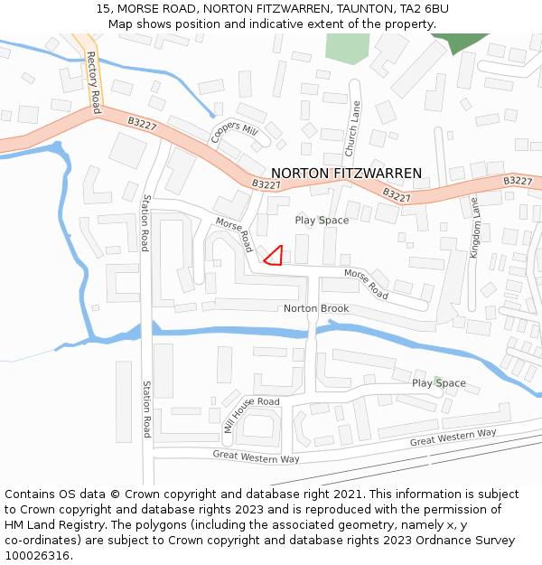 15, MORSE ROAD, NORTON FITZWARREN, TAUNTON, TA2 6BU: Location map and indicative extent of plot