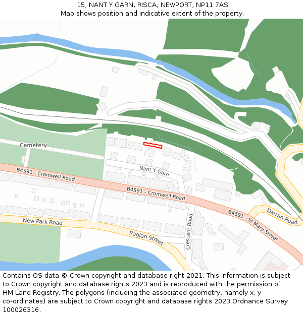 15, NANT Y GARN, RISCA, NEWPORT, NP11 7AS: Location map and indicative extent of plot