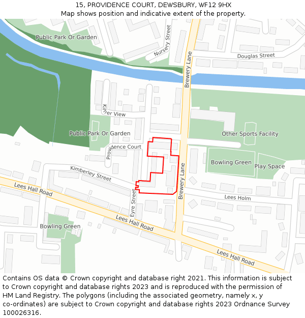 15, PROVIDENCE COURT, DEWSBURY, WF12 9HX: Location map and indicative extent of plot