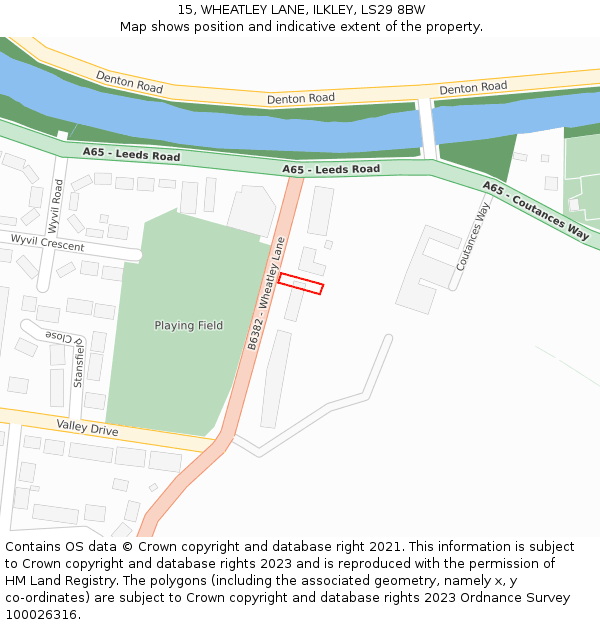 15, WHEATLEY LANE, ILKLEY, LS29 8BW: Location map and indicative extent of plot