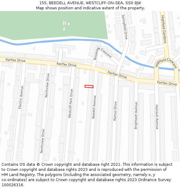 155, BEEDELL AVENUE, WESTCLIFF-ON-SEA, SS0 9JW: Location map and indicative extent of plot