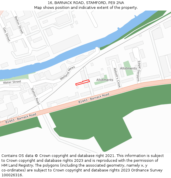 16, BARNACK ROAD, STAMFORD, PE9 2NA: Location map and indicative extent of plot