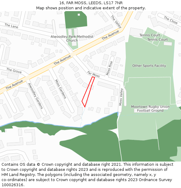 16, FAR MOSS, LEEDS, LS17 7NR: Location map and indicative extent of plot