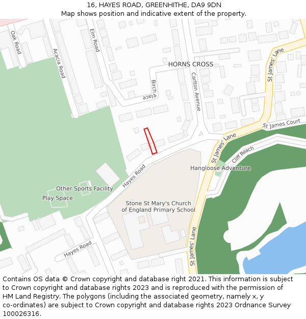 16, HAYES ROAD, GREENHITHE, DA9 9DN: Location map and indicative extent of plot