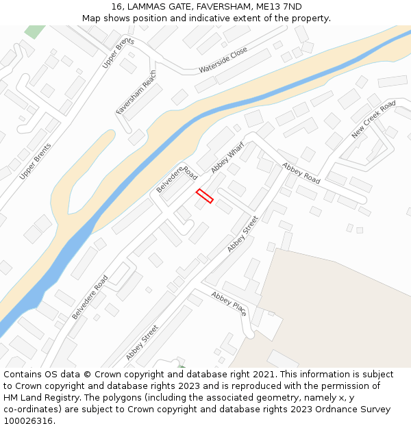 16, LAMMAS GATE, FAVERSHAM, ME13 7ND: Location map and indicative extent of plot