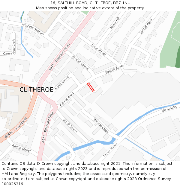 16, SALTHILL ROAD, CLITHEROE, BB7 1NU: Location map and indicative extent of plot