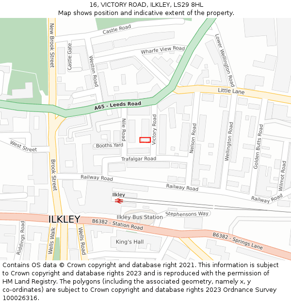 16, VICTORY ROAD, ILKLEY, LS29 8HL: Location map and indicative extent of plot