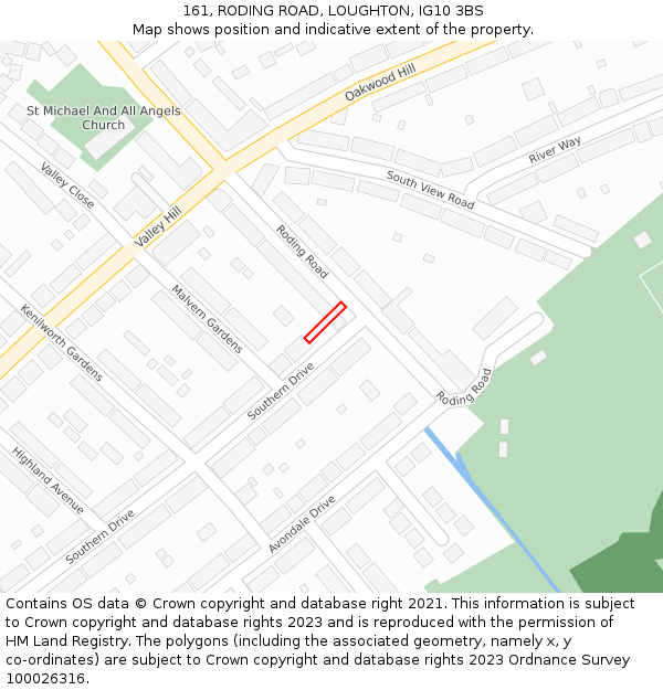 161, RODING ROAD, LOUGHTON, IG10 3BS: Location map and indicative extent of plot
