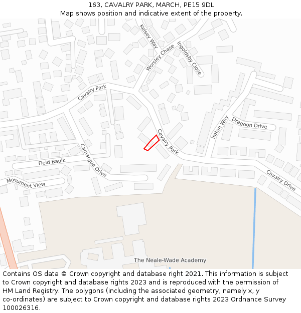 163, CAVALRY PARK, MARCH, PE15 9DL: Location map and indicative extent of plot