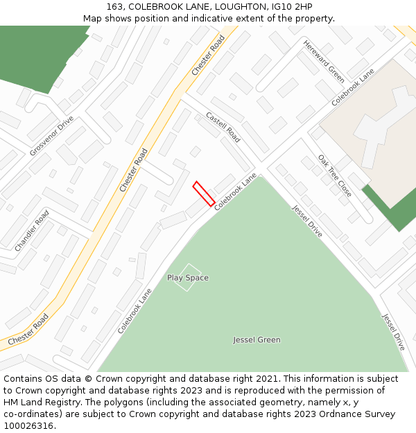 163, COLEBROOK LANE, LOUGHTON, IG10 2HP: Location map and indicative extent of plot