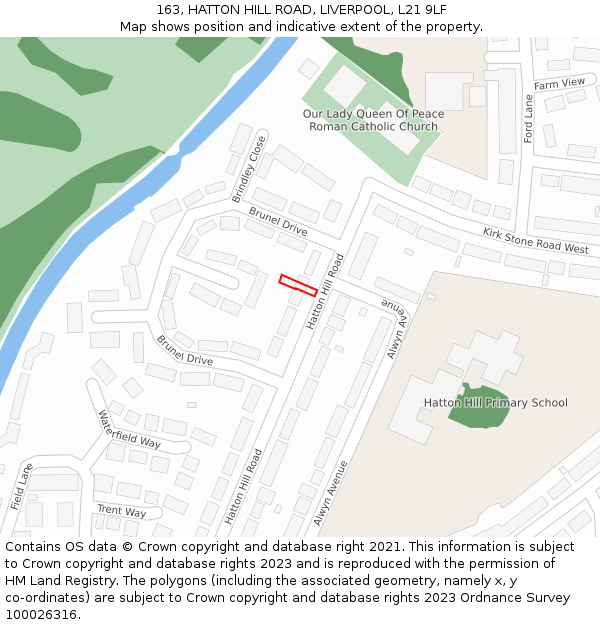 163, HATTON HILL ROAD, LIVERPOOL, L21 9LF: Location map and indicative extent of plot