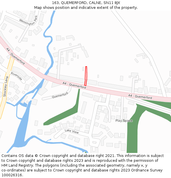163, QUEMERFORD, CALNE, SN11 8JX: Location map and indicative extent of plot