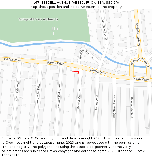 167, BEEDELL AVENUE, WESTCLIFF-ON-SEA, SS0 9JW: Location map and indicative extent of plot