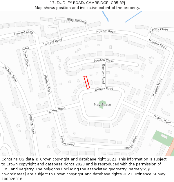 17, DUDLEY ROAD, CAMBRIDGE, CB5 8PJ: Location map and indicative extent of plot