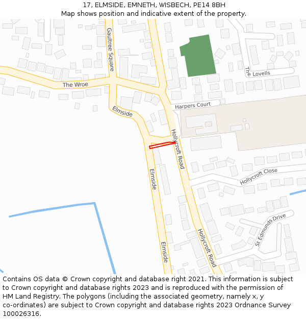17, ELMSIDE, EMNETH, WISBECH, PE14 8BH: Location map and indicative extent of plot