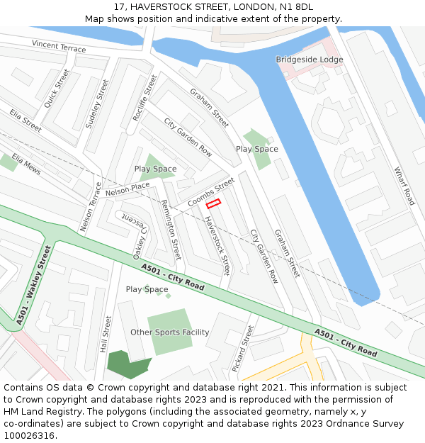 17, HAVERSTOCK STREET, LONDON, N1 8DL: Location map and indicative extent of plot