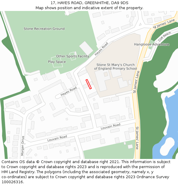 17, HAYES ROAD, GREENHITHE, DA9 9DS: Location map and indicative extent of plot