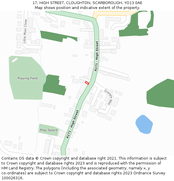 17, HIGH STREET, CLOUGHTON, SCARBOROUGH, YO13 0AE: Location map and indicative extent of plot