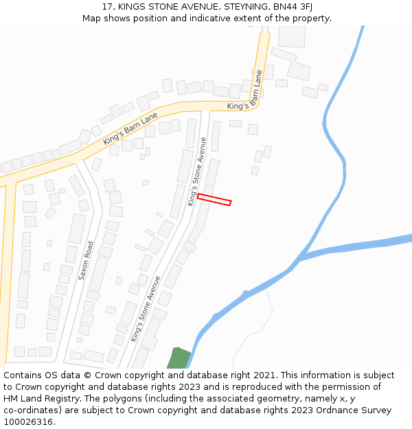 17, KINGS STONE AVENUE, STEYNING, BN44 3FJ: Location map and indicative extent of plot