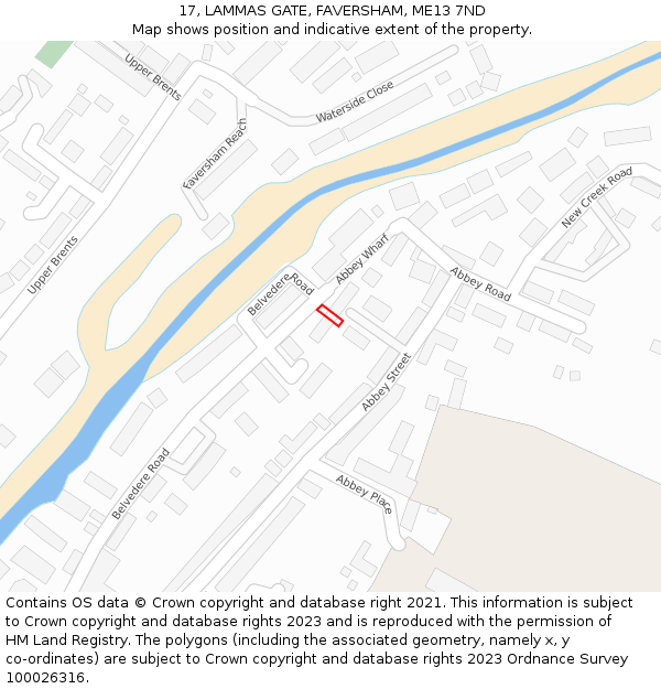17, LAMMAS GATE, FAVERSHAM, ME13 7ND: Location map and indicative extent of plot