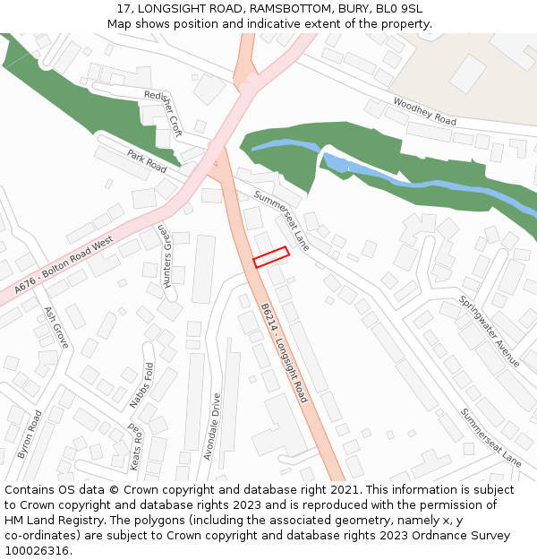 17, LONGSIGHT ROAD, RAMSBOTTOM, BURY, BL0 9SL: Location map and indicative extent of plot